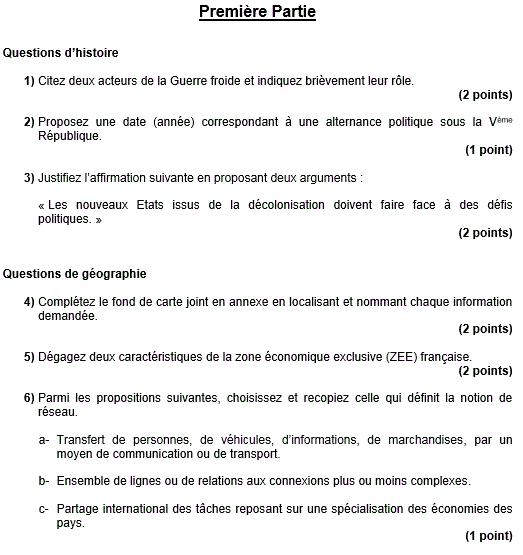 Sujet corrig Bac STMG 2016 Pondichry d'Histoire Gographie : image 1