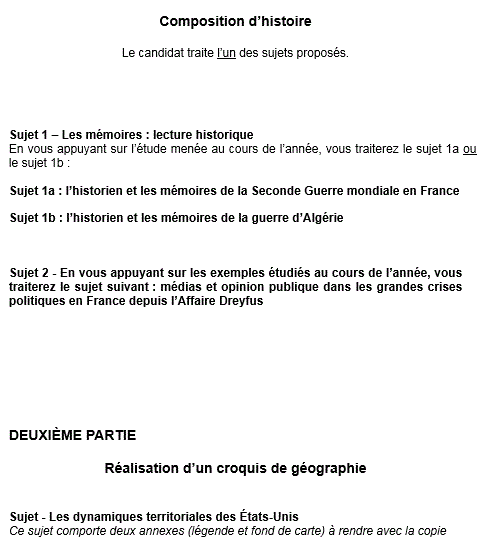 Composition histoire bac exemple