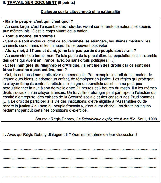 Sujet d'histoire gographie du Brevet 2015 : image 11